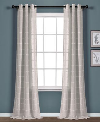 Lush Décor - Farmhouse Texture Grommet Sheer 38"x84" Window Panel Set