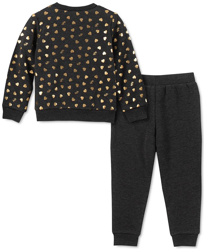 Juicy Couture Toddler Girls 2-Pc. Heart Sweatshirt & Jogger Pants Set ...