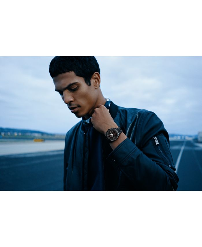 BOSS Men's Chronograph Aero Black Stainless Steel Bracelet Watch 44mm Macy's