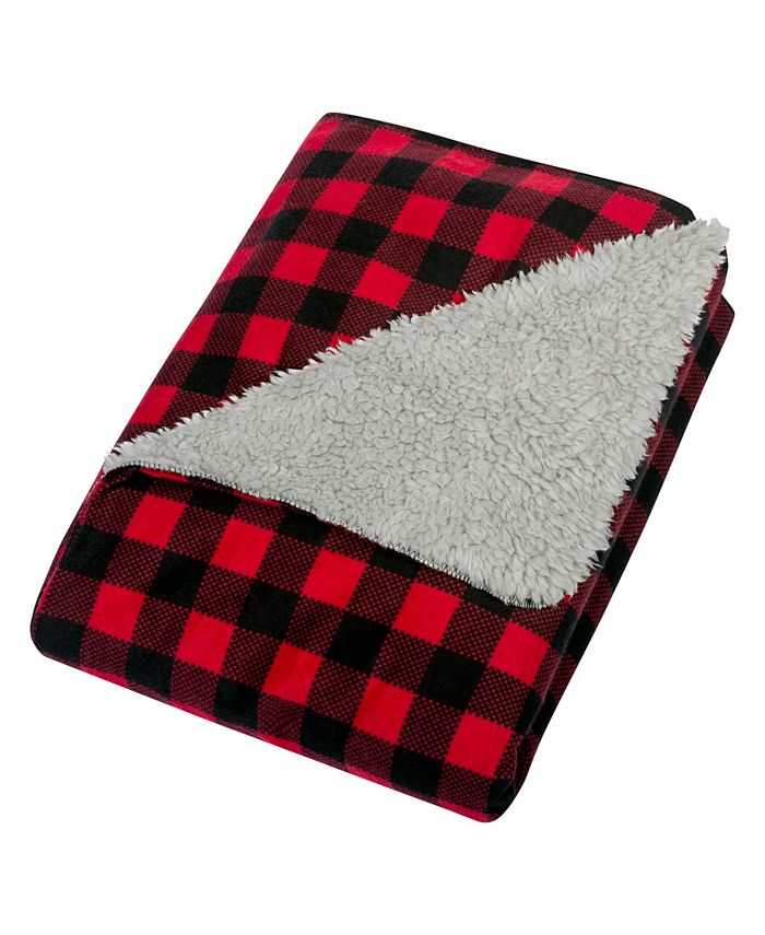 Trend Lab - Buffalo Check Flannel and Sherpa Baby Blanket