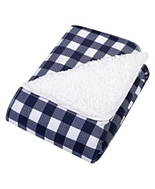 Buffalo Check Flannel and Sherpa Baby Blanket