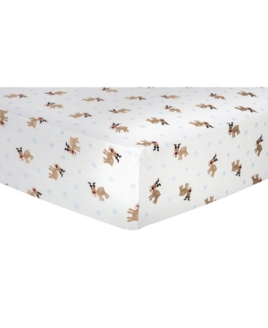 UPC 846216049071 product image for Reindeer Flannel Crib Sheet Bedding | upcitemdb.com