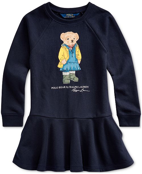 Polo Ralph Lauren Toddler Girls Raincoat Bear Terry Dress