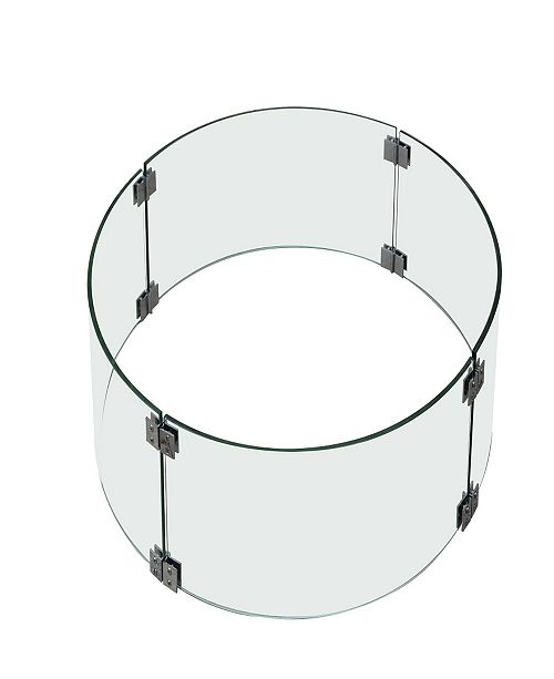 Elementi Boulder Fire Pit Table Tempered Glass Wind Screen