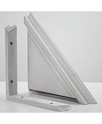 American Art Decor Wood Floating Corner Shelves, Set of 2