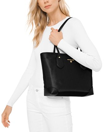 Michael Kors Eva Black Signature Logo Small Top Zip Tote Bag - Black