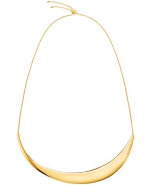 Calvin Klein Sculptured Crescent Adjustable 15-3/4" Choker Necklace In Gold