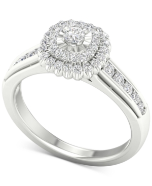image of Diamond Halo Ring (1/2 ct. t.w.) in Sterling Silver