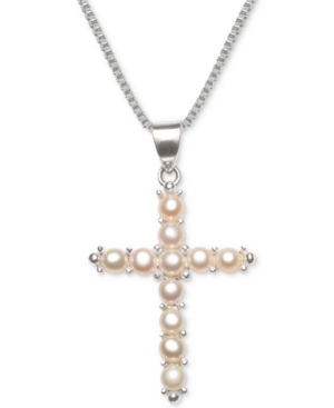 image of Cultured Freshwater Pearl (3-1/2mm) Cross 18