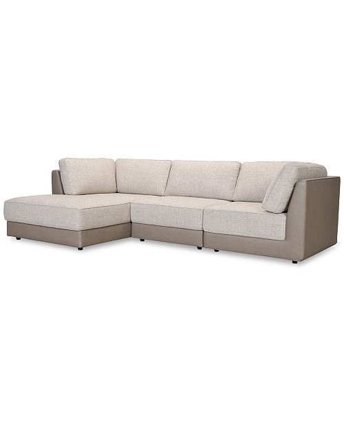 Furniture Mattley 3 Pc Fabric Sofa With Chaise Created For Macy S Reviews Furniture Macy S