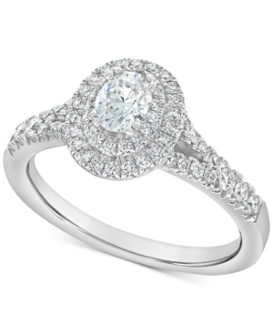 image of Diamond Oval Halo Ring (7/8 ct. t.w) in 14k White Gold