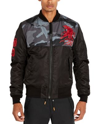 Avirex - Men's Split Camo Reversible Water-Resistant Bomber Jacket