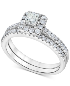 image of Diamond Square Halo Bridal Set (3/4 ct. t.w.) in 14k White Gold