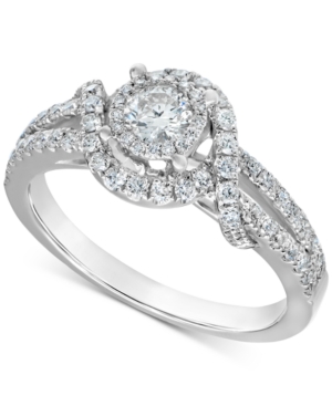 image of Diamond Swirl Engagement Ring (3/4 ct. t.w.) in 14k White Gold