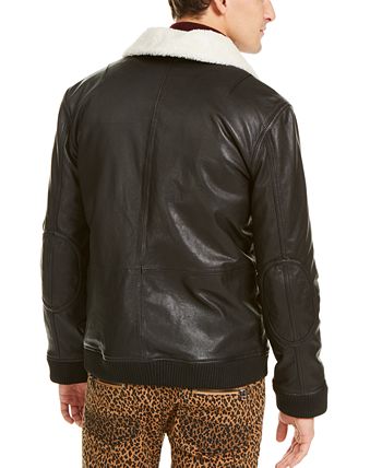 I.N.C. International Concepts Men's Regular-Fit Faux-Leather Bomber Jacket  with Removable Hood, Created for Macy's - Macy's