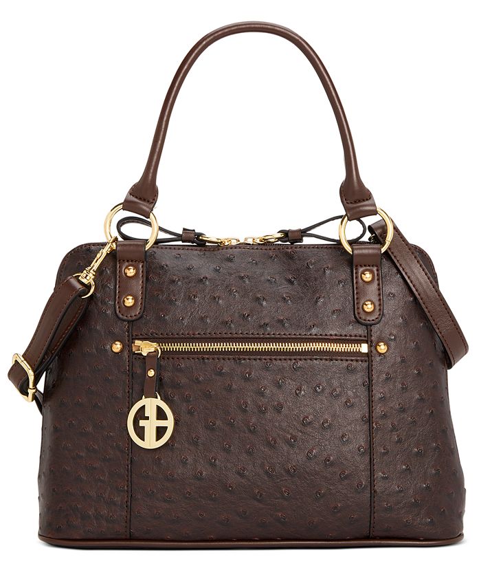 Giani Bernini OstrichEmbossed Dome Satchel, Created for Macy's Macy's