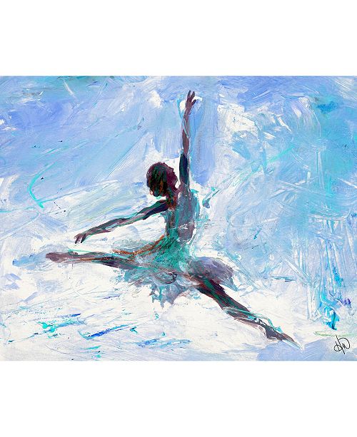 Creative Gallery Grande Jete Ballerina In Blue Abstract 36 X 24