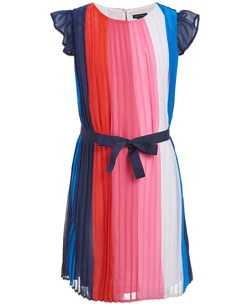 Tommy Hilfiger Big Girls Striped Chiffon Dress Reviews All Girls
