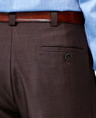 Men's ECLO Stria Classic Fit Pleated Hidden Expandable Waistband Dress Pants