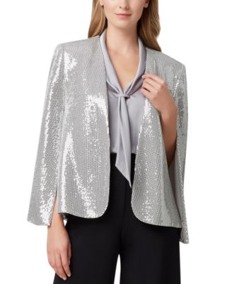 Tahari ASL Shiny Cape Jacket Macy s