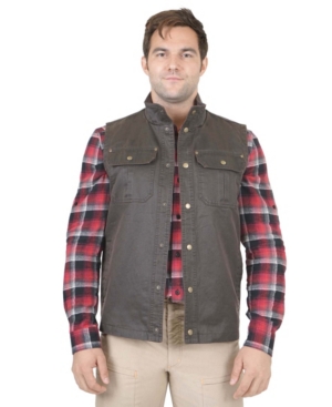 Mountain and Isles Men's Flannel Lined Waxed Cotton Vest