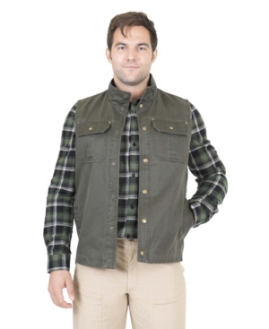 Mountain and Isles Men's Flannel Lined Waxed Cotton Vest