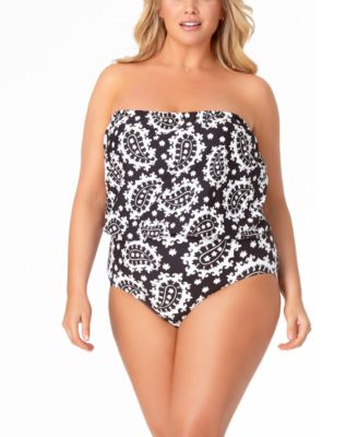 plus size blouson swim tops