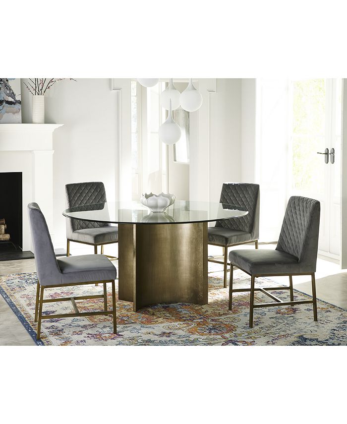 Furniture Symmetry 60" Glass Top Round Dining Table - Macy's