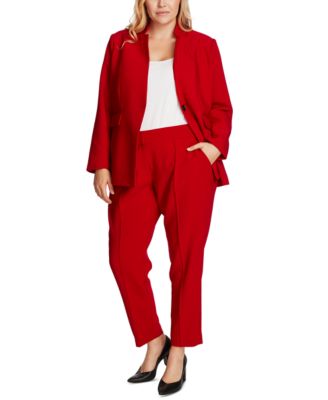 Plus Size One-Button Notch-Collar Blazer