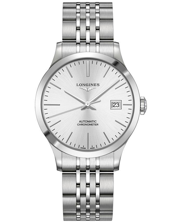 Longines - Men's Swiss Automatic Record Collection Stainless Steel Bracelet Watch 38.5mm