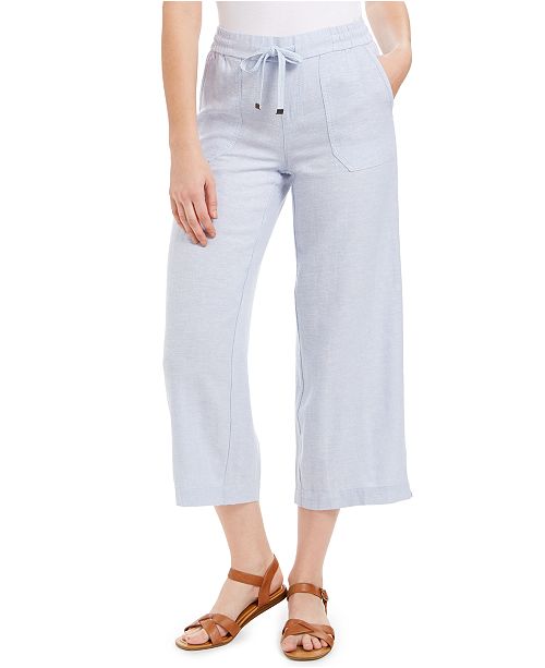Style Co Wide Leg Linen Cropped Pants Created For Macy S