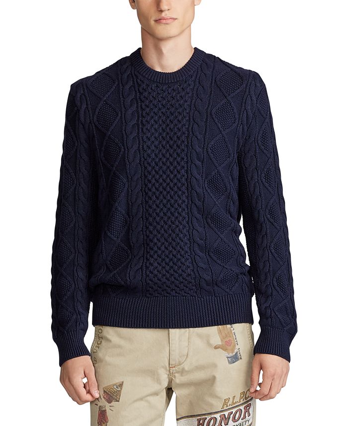 Polo Ralph Lauren Men's Big & Tall Iconic Fisherman's Sweater & Reviews -  Sweaters - Men - Macy's