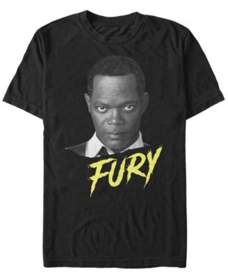 Marvel Men's Captain Marvel Nick Fury Big Face Portrait, Short Sleeve T-shirt