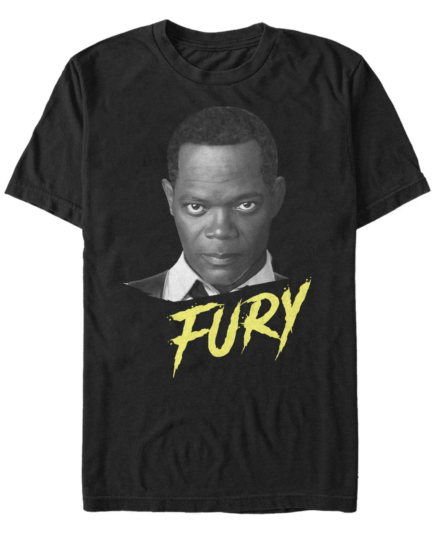 Мужская футболка Fifth Sun Marvel Captain Marvel Nick Fury Big Face Portrait, Short Sleeve, цвет: Чёрный — фото 2