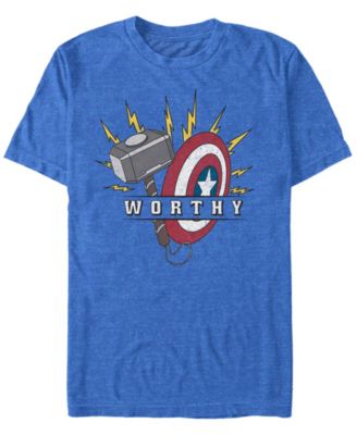 Marvel Men's Avengers Endgame Worthy Hammer and Shield, Short Sleeve T-shirt