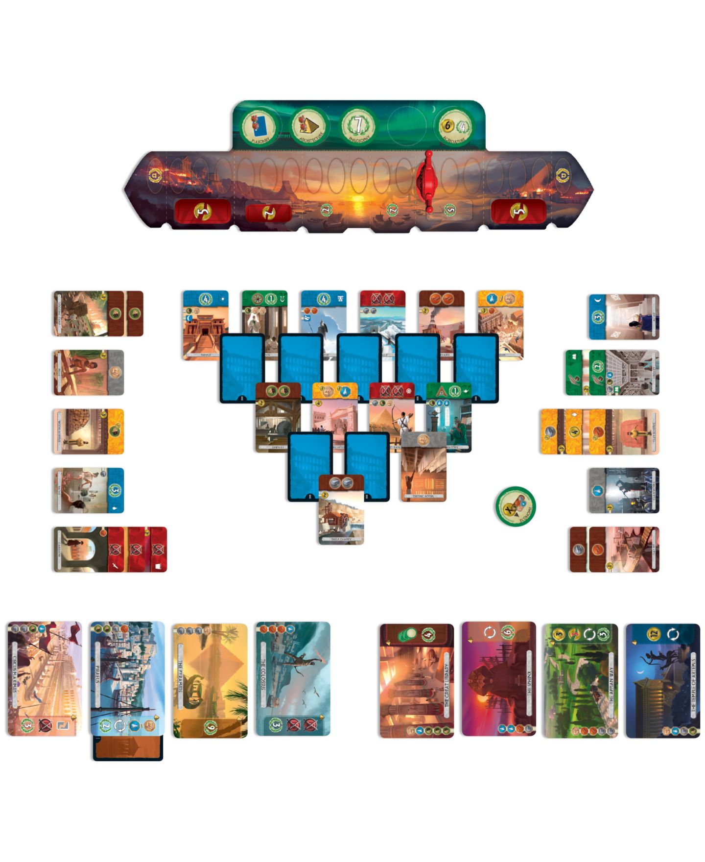 Детская настольная игра Asmodee Editions 2 Player Strategy 7 Wonders Duel Board Game, Ages 10+ — фото 3