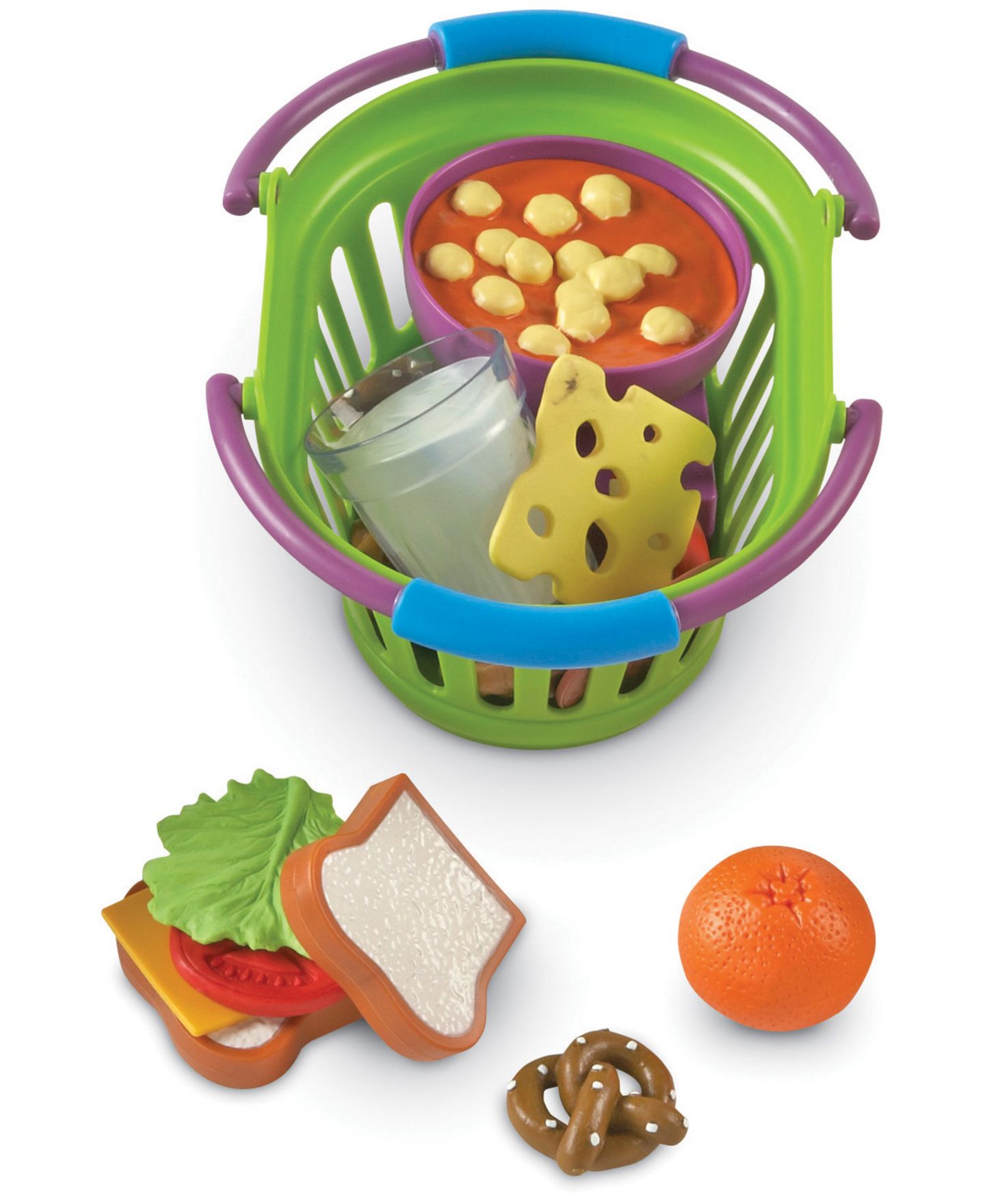 Детские игрушки Areyougame New Sprouts Play Food Lunch Basket, 18-Piece Set, Ages 2+ — фото 5
