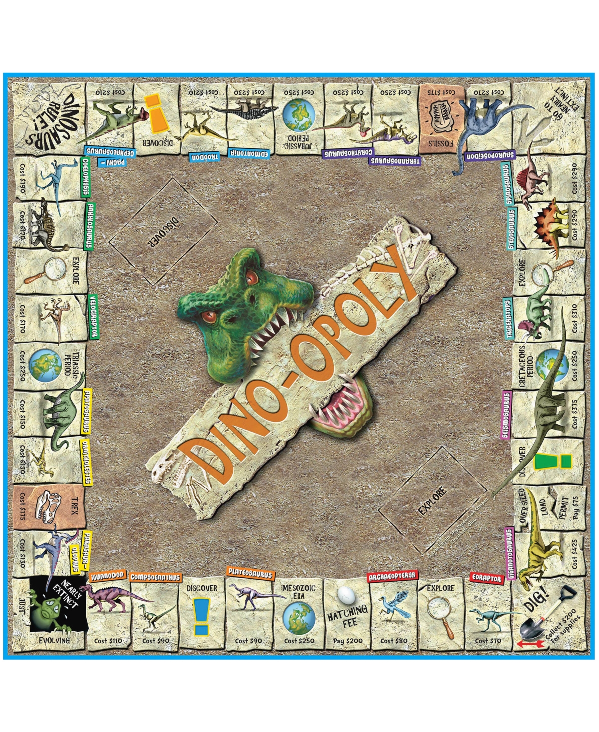 Masterpieces Puzzles Late For The Sky Dino-opoly Game In Multi