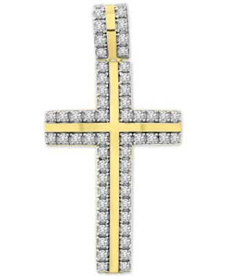 Men's Diamond Cross Pendant (1 ct. t.w.) in 10k Gold
