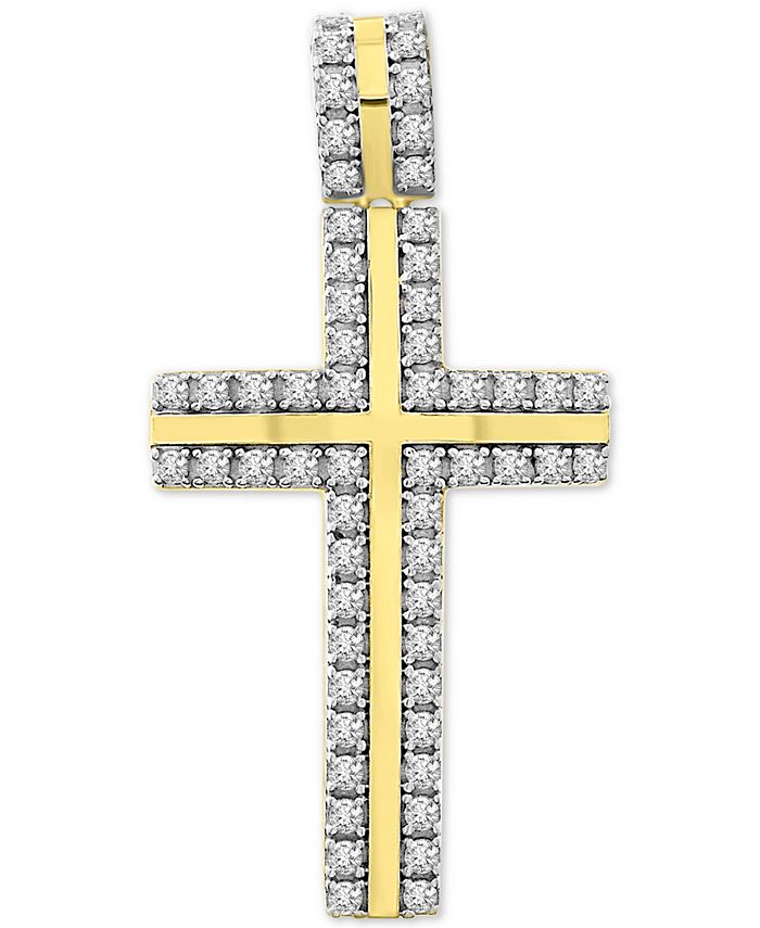 Macy's - Men's Diamond Cross Pendant (1 ct. t.w.) in 10k Gold