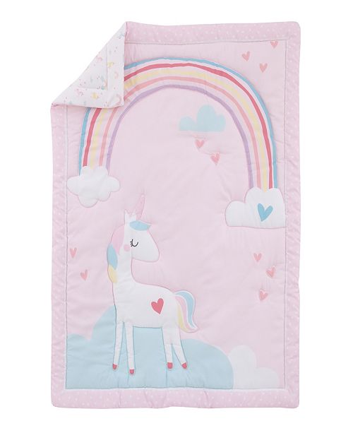 Nojo Rainbow Unicorn 3 Piece Crib Bedding Set Reviews Bedding
