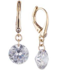 Gold-Tone Crystal Drop Earrings 