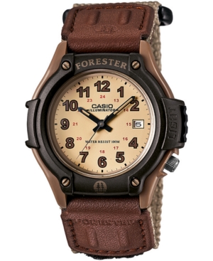 Shop Casio Men's Forester Tan Nylon Strap Watch 41mm In Brown