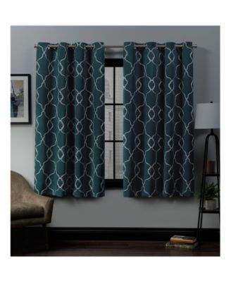 Belmont Embroidered Woven Blackout Grommet Top Curtain Panel Pair
