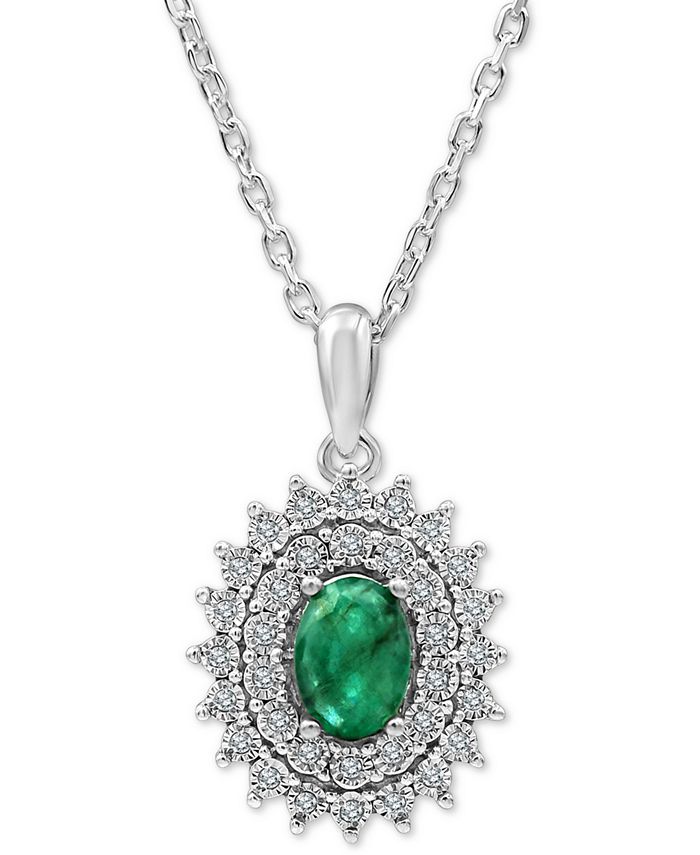 Macy s Emerald 3 4 ct. t.w. Diamond 1 10 ct. t.w. 18