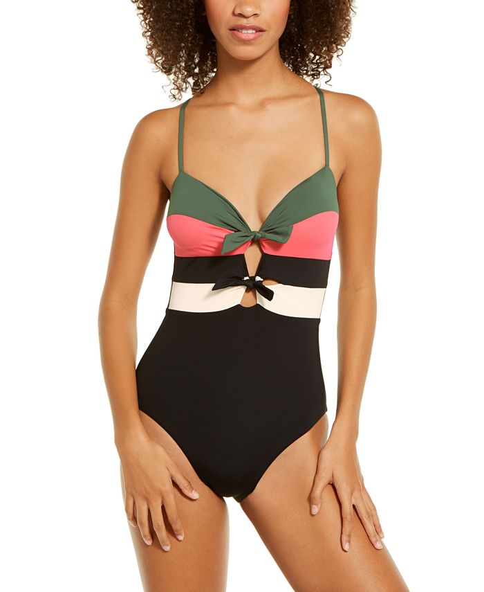 Bow front cut out one piece swimsuit sales
