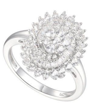 image of 1 ct. t.w. Round & Baguette Shape Diamond Ring in 14k White Gold