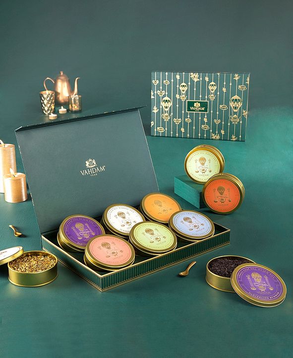 Vahdam Teas World Tea Assortment, Gift Set, 6 Teas 150 Servings