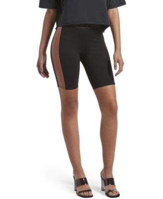 faux leather cycling shorts