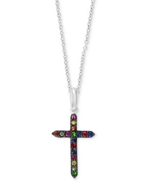 image of Effy Multi-Gemstone (1/5 ct. t.w.) Cross 18